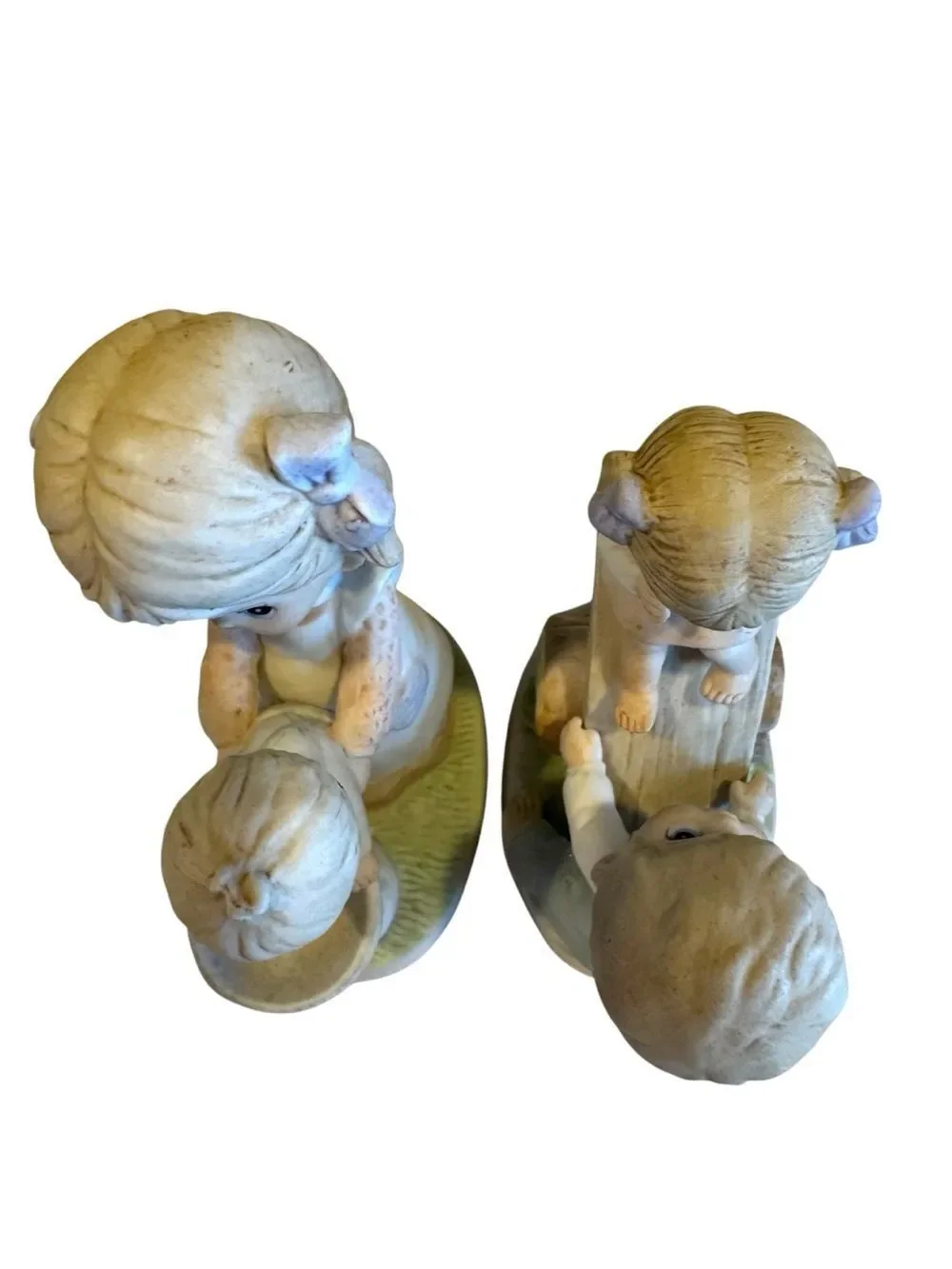 HOMCO #1406 CHILDREN AT PLAYGROUND Porcelain Figurine Set of 2 - HOMCO